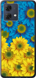 Чохол на Motorola Moto G84 Жовто-блакитні квіти 1048u-3344 (Жовтий)