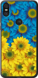 Чохол на Motorola One Жовто-блакитні квіти 1048t-1589 (Жовтий)