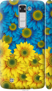 Чохол на LG K8 K350E Жовто-блакитні квіти 1048m-297 (Жовтий)