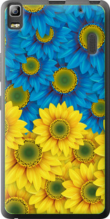 Чохол на Lenovo A7000 Жовто-блакитні квіти 1048u-120 (Жовтий)