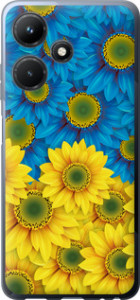 Чехол на Infinix Hot 30i Жовто-сині квіти 1048u-3045 (Жовтий)