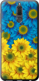 Чехол на Huawei Mate 10 Lite Жёлто-голубые цветы 1048t-1240 (Желтый)