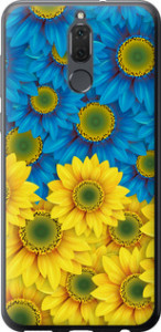 Чехол на Huawei Mate 10 Lite Жёлто-голубые цветы 1048t-1240 (Желтый)