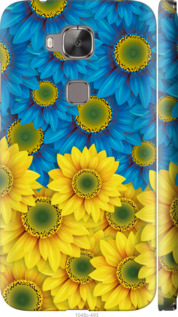 Чехол на Huawei G7 Plus Жёлто-голубые цветы 1048m-952 (Желтый)
