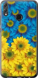 Чехол на Huawei Honor 8X Жёлто-голубые цветы 1048t-1596 (Желтый)
