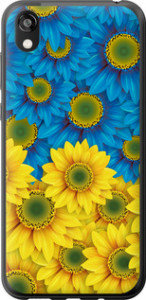Чехол на Huawei Honor 8S Жёлто-голубые цветы 1048u-1679 (Желтый)
