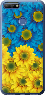 Чохол на Huawei Honor 7C Жовто-блакитні квіти 1048t-1411 (Жовтий)