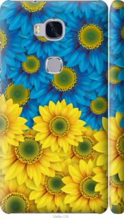 Чехол на Huawei Honor 5X Жёлто-голубые цветы 1048m-176 (Желтый)