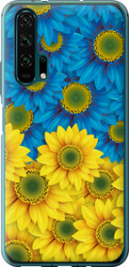 Чехол на Huawei Honor 20 Pro Жёлто-голубые цветы 1048t-1702 (Желтый)