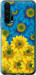 Чехол на Huawei Honor 20 Pro Жёлто-голубые цветы 1048u-1702 (Желтый)