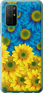 Чехол на Huawei Honor 30S Жёлто-голубые цветы 1048u-1897 (Желтый)