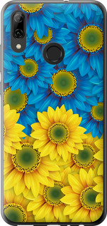 Чехол на Huawei P Smart 2019 Жёлто-голубые цветы 1048u-1634 (Желтый)