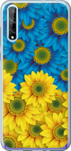 Чохол на Huawei P Smart S Жовто-блакитні квіти 1048u-1813 (Жовтий)