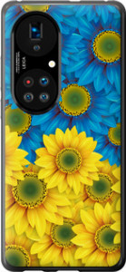 Чехол на Huawei P50 Жёлто-голубые цветы 1048u-2292 (Желтый)