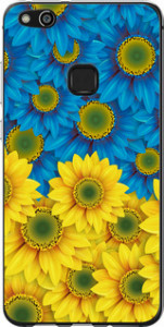 Чехол на Huawei P10 Lite Жёлто-голубые цветы 1048u-896 (Желтый)