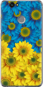 Чехол на Huawei Nova Жёлто-голубые цветы 1048u-439 (Желтый)