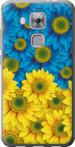 Чехол на Huawei Nova Plus Жёлто-голубые цветы 1048u-961 (Желтый)