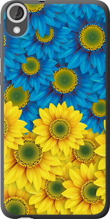 Чехол на HTC Desire 820 Жовто-блакитні квіти 1048u-133 (Жовтий)