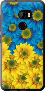 Чехол на HTC One X10 Жовто-блакитні квіти 1048u-995 (Жовтий)