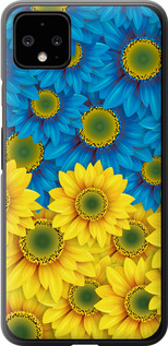Чехол на Google Pixel 4 XL Жовто-блакитні квіти 1048u-1754 (Жовтий)
