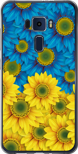 Чехол на Asus Zenfone 3 ZE552KL Жёлто-голубые цветы 1048u-448 (Желтый)