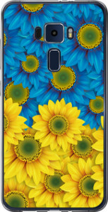 Чехол на Asus Zenfone 3 ZE552KL Жёлто-голубые цветы 1048u-448 (Желтый)
