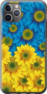 Чохол на iPhone 11 Pro Max Жовто-блакитні квіти 1048t-1723 (Жовтий)
