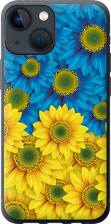Чехол на iPhone 13 Mini Жовто-блакитні квіти 1048t-2373 (Жовтий)