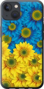 Чехол на iPhone 13 Жовто-блакитні квіти 1048u-2374 (Жовтий)