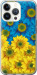 Чехол на iPhone 13 Pro Жёлто-голубые цветы 1048t-2372 (Желтый)