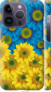 Чохол на iPhone 14 Pro Жовто-блакитні квіти 1048m-2646 (Жовтий)