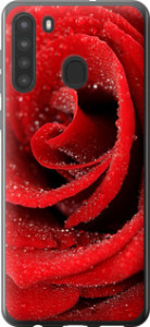Чехол на Samsung Galaxy A21 Красная роза 529u-1841 (Красный)