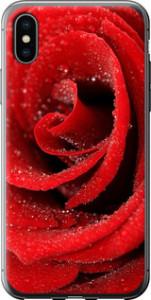 Чехол на iPhone X Красная роза 529t-1050 (Красный)