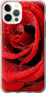 Чехол на iPhone 12 Червона троянда 529t-2053 (Червоний)