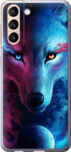 Чохол на Samsung Galaxy S21 Арт-волк 3999u-2114 (Рожевий)