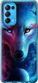 Чехол на Oppo Find X3 Lite Арт-волк 3999u-2299 (Рожевий)