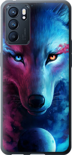 Чехол на Oppo Reno6 5G Арт-волк 3999u-2651 (Розовый)