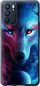 Чехол на Oppo Reno6 5G Арт-волк 3999u-2651 (Розовый)