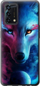 Чехол на Oppo A95 Арт-волк 3999u-2345 (Розовый)