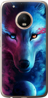 Чохол на Motorola Moto G5 PLUS Арт-волк 3999t-1038 (Рожевий)