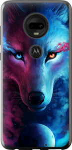 Чехол на Motorola Moto G7 Арт-волк 3999u-1614 (Розовый) для Motorola Moto G7 Plus