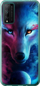 Чехол на Huawei Honor Play 4T Pro Арт-волк 3999u-1914 (Розовый)
