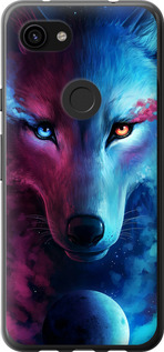 Чехол на Google Pixel 3a XL Арт-волк 3999t-1713 (Розовый)