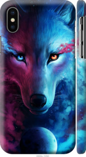 Чехол на iPhone X Арт-волк 3999m-1050 (Розовый)