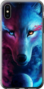 Чехол на iPhone X Арт-волк 3999u-1050 (Розовый)