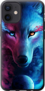 Чохол на iPhone 12 Mini Арт- Wolf 3999t-2071 (Рожевий)