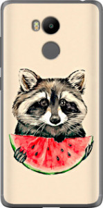 Чехол на Xiaomi Redmi 4 Prime Енотик з арбузом 4605u-437 (Сірий)