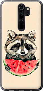 Чохол на Xiaomi Redmi Note 8 Pro Єнотик з арбузом 4605u-1783 (Сірий)
