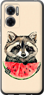 Чохол на Xiaomi Redmi Note 11E Єнот з кавуном 4605u-2634 (Сірий)