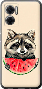 Чохол на Xiaomi Redmi Note 11E Єнот з кавуном 4605u-2634 (Сірий)